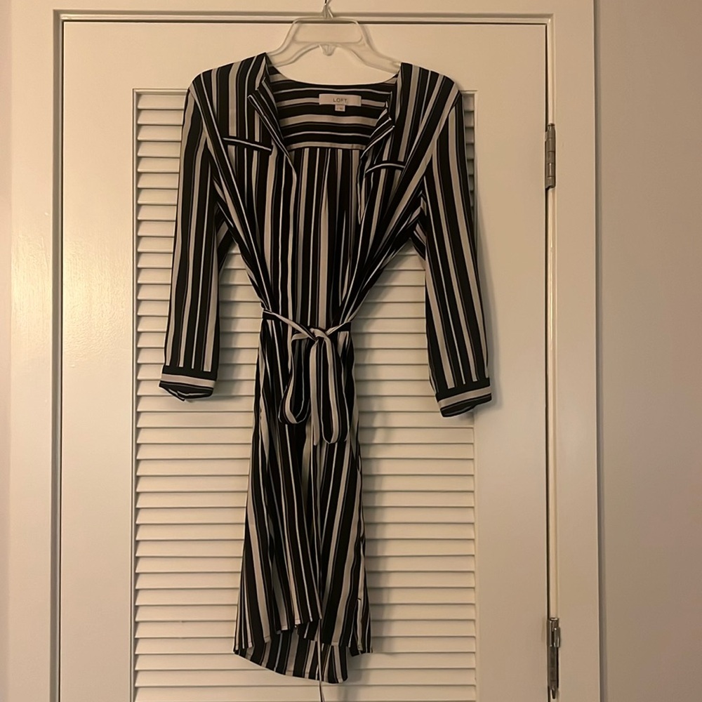 Ann Taylor Loft Button Down Size 4 Midi Dress